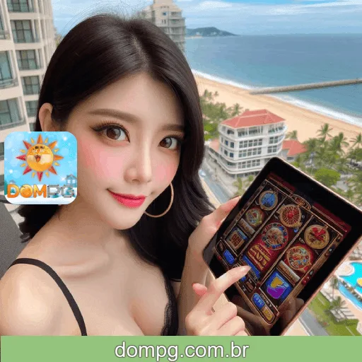 Imagem ilustrativa mostrando a plataforma DOMPG com variedade de jogos online e provedores populares.